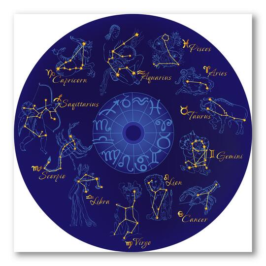 Designart - Zodiac With Constellations and Zodiac Signs